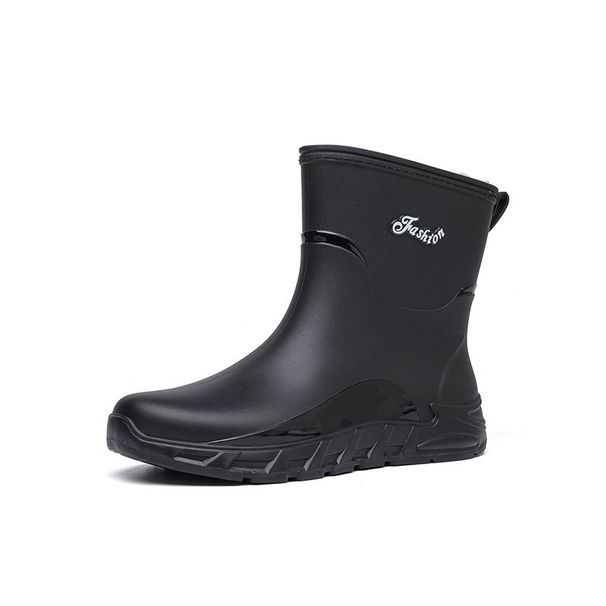 German Imported Men's Mid-calf Rain Boots, Waterproof Non-slip Rubber Shoes, Special Overshoes For Kitchen And Delivery_vogvips.com