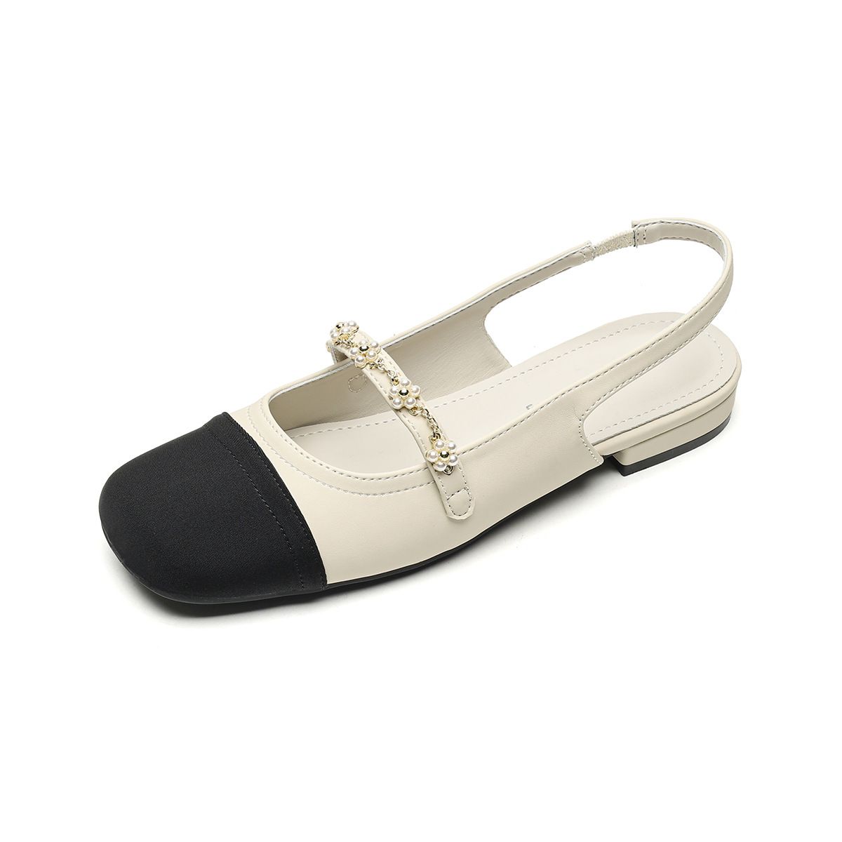 Baotou Sandals Women's Flat Bottom Wear French One-word Strap Single Shoes Small Fragrant Mary Jane Shoes_vogvips.com