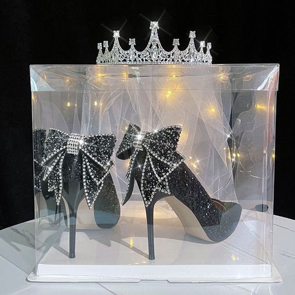Fairy-style Versatile Party Shoes Women 2025 New Model Bow Rhinestones, Eye-catching Shiny, Suitable For Dates And_vogvips.com