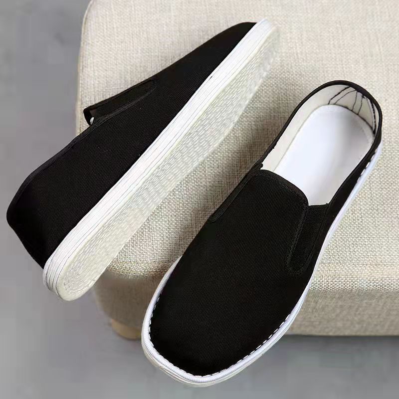 Men's Old Beijing Cloth Shoes Slip-On Handmade Multi-Layered Sole Casual Breathable Work Shoes_vogvips.com