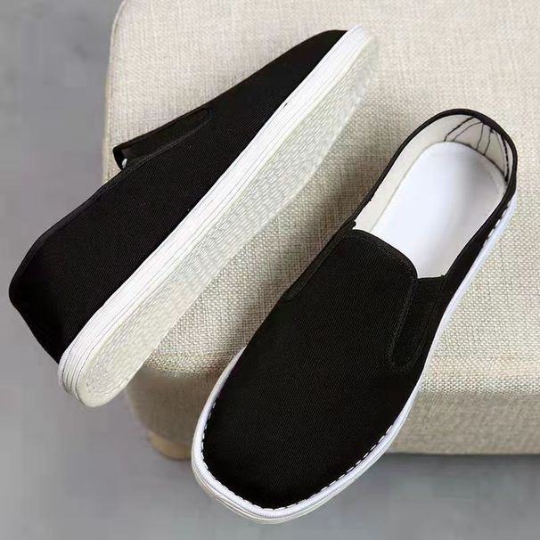 Men's Old Beijing Cloth Shoes Slip-On Handmade Multi-Layered Sole Casual Breathable Work Shoes_vogvips.com