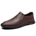 Embossed Top Layer Casual Leather Shoes, Overalls, Rubber Non-slip Soles, Men's Casual Leather Shoes_vogvips.com
