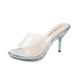 Round Toe Waterproof Platform Fashion New Transparent Thin Heel High Heel Casual Fashion Sandals Women's Slippers_vogvips.com
