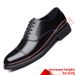 Men's Leather Dress Shoes With Hidden Heel And Perforations For Wedding And Business_vogvips.com