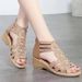 Roman 2025 New Leather Fashionable Outdoor Soft Sole Hollow Women's Sandals Plus Size_vogvips.com