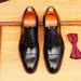 Internet Celebrity Patent Glossy Formal Business Pointed Toe Genuine Leather Oxford British Style Wedding Men's_vogvips.com