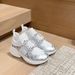2026 Spring/Summer New Mesh Square Buckle Rhinestone White Sneakers For Women, Thick-Soled Height-Increasing Casual_vogvips.com