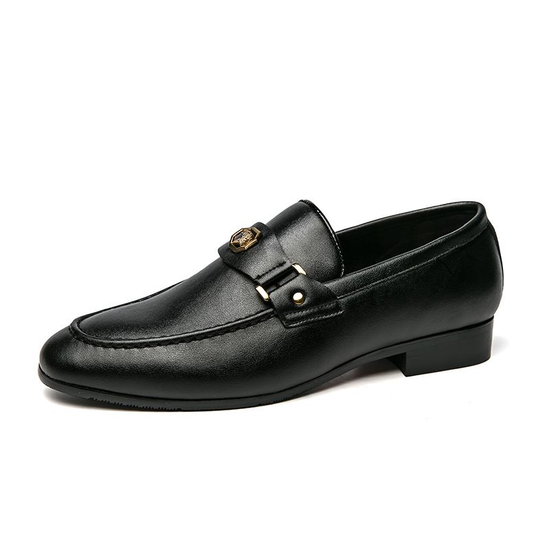 New Low-Top British Casual Leather Cross-Border Large Size 48 European And American Metal Buckle Slip-On Men's Shoes_vogvips.com