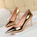 MTX A Fashion Sexy Metal Heel Shallow Mouth Pointed Toe Nightclub Slimming High Heels Women S Single Shoes_vogvips.com