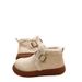 Velvet thick sole anti slip flat buckle cotton shoes for women autumn an winter 2024, new warm furry snow boots in_vogvips.com