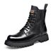 European Warm Series Autumn Winter Genuine Leather Yellow Mid-High Top Thick Sole Lightweight Martin Casual Comfortable Side Zipper Round Toe_vogvips.com