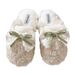 Fashion Cute Bowknot Plush Maternity Shoes For Women Winter Student Non-Slip Cotton Slippers Versatile Home Leisure_vogvips.com