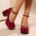 Women's Classic Mary Jane Pumps – Chunky Heel Platform Shoes With Adjustable Buckle Strap For Retro & Vintage Style High Heel Leather Shoes._vogvips.com