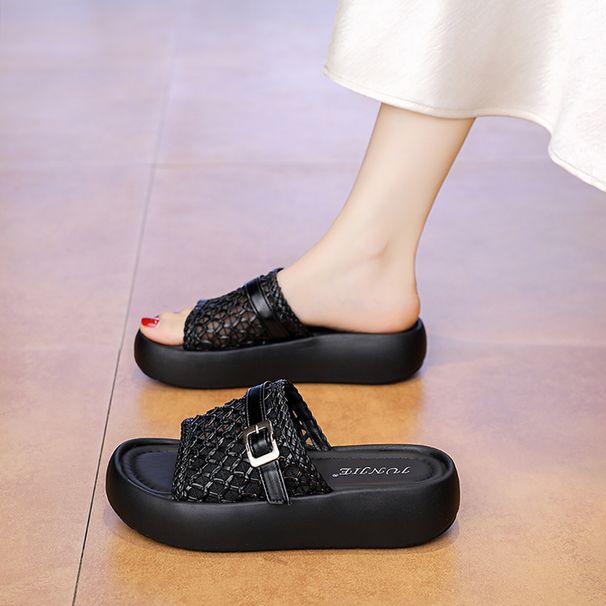 Ladies' Home Slippers One-word Fashion Personalized Slippers Can Be Worn Outside Slippers Beach Slippers Roman Shoes_vogvips.com