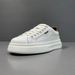 M's Leather Punched Trdy Versatile White With Lace Up, Summer Breathable Casual Shoes, Thick Soled Board Shoes For_vogvips.com