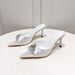 Plus Size Satin High Heels Women's Stiletto Pointed Toe Rhinestone Embellished Summer Designer Fashion European American Style Versatile Slippers_vogvips.com