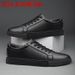 Men's Genuine Leather Casual Black Sneakers Men Autumn Shoes Man Fashion New Arrival Handmade Outdoor Leisure Walk Flats_vogvips.com