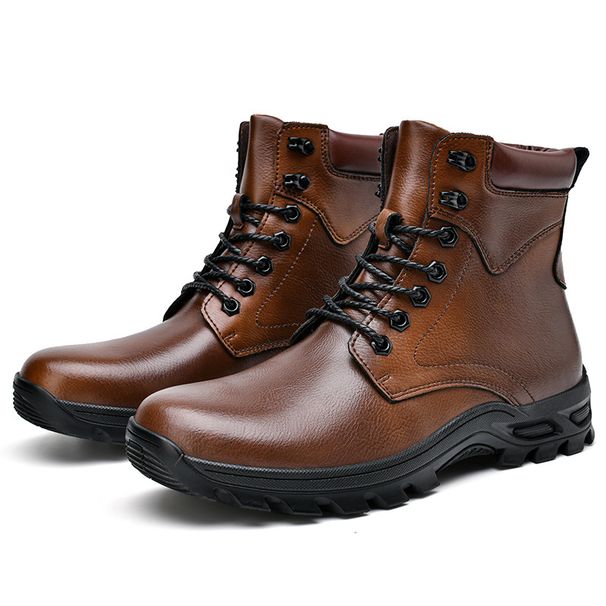 Men's Leather Men's Retro Leather Boots Front Tooling Shoes Breathable Martin Boots Low Heel Single Shoes Men's Shoes_vogvips.com