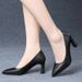New Soft Non-Slip Single Work Women's Black Etiquette Professional Interview High Heels Mid-Heel Office Leather Shoes_vogvips.com