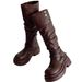 wilderness Style Women's Long High 2025 Fall Winter New Thick Sole Lazy Two-way Wear Riding Boots Fashionable Hundred Wear Comfortable_vogvips.com