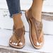 Large Size Women's 2025 Summer New Flat Toe Beach Shoes For Vacation And Leisure, Hollow Roman Sandals_vogvips.com