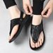 Summer Men's Cowhide Cool Slippers 2025 New Genuine Leather Anti Slip Outdoor Youth Korean Version Flip Flops Trend_vogvips.com
