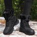 Women's Winter Snow Boots With Fleece Lining, Non-Slip Rubber Sole, Warm & Comfortable Casual Shoes For Cold Weather Cotton Shoes, Women's Boots_vogvips.com
