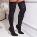 New Elastic Thin Mesh With Rhinestones, High Tube Over-the-Knee Fashion Street Party Essential, Plus Size Boots_vogvips.com