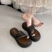 Retro Woven Flip-flops For Women, 2025 New Summer Style, Fashionable And Trendy Thick-soled Sandals To Pair With Skirts,_vogvips.com