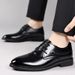 Euro Step Business Casual Leather Lace-Up British Style Men's Autumn Slip-On Loafers Wedding Shoes_vogvips.com