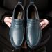 Euro Step 2025 New Top Layer Cowhide Slip-On Soft Surface Non-Slip Men's Shoes_vogvips.com