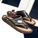 Genuine Leather Mens Summer Handmade Breathable Outdoor Beach Slipper High Quality Casual Leisure Slippers Flip-Flops_vogvips.com