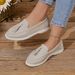 Women's Spring Suede Tassel Loafers Plus Size Slip-On Shoes European American Style New Fashion_vogvips.com