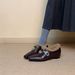 French Pointed Style Interior Height Increasing Single Shoe, Women's Straight Strap Hairy Shoes, Flat Bottom With Plush Warm Cotton Shoes_vogvips.com