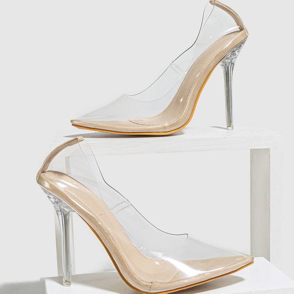 Women's PVC Transparent Stiletto Heels – Pointed Toe Open Pump With Slim High Heel (Avant-Garde Style)_vogvips.com