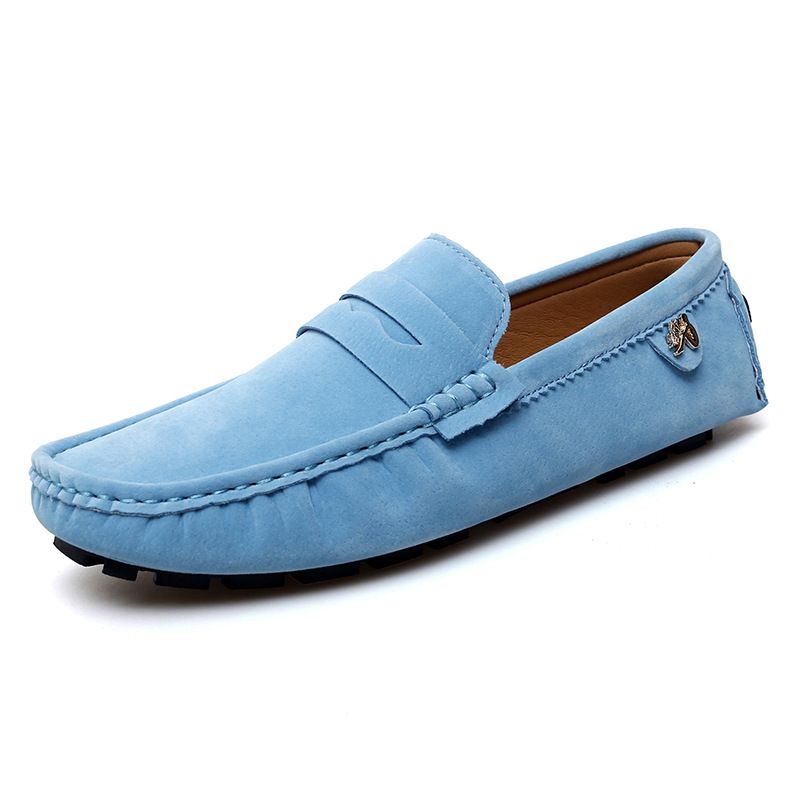 Men's Bean Shoes Pig Skin Slip-on Lazy Casual Men's Shoes Men's Loafers_vogvips.com