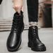 New Leather Spring Men's Shoes High-top Men's Heightening Tooling Martin Boots_vogvips.com