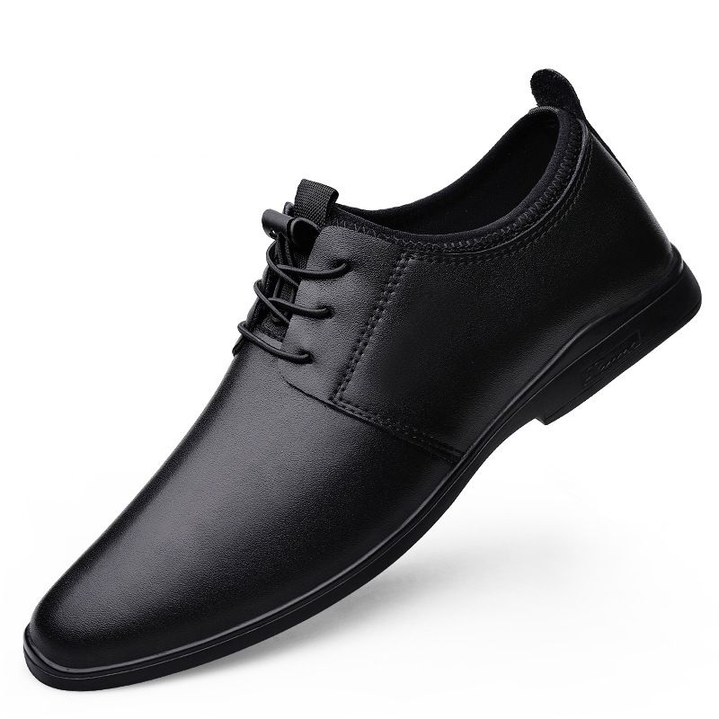 Leather Shoes Thin Leather Formal Men's Shoes Soft Sole Strap And Single Layer Leather Men's Casual Shoes_vogvips.com