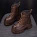 Thick-soled Hollowed Martin Boots Hollowed Breathable Mesh Boots Punched Hole Martin Boots Height-increasing Women's Boots_vogvips.com