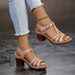 Cross-Border Plus Size For Women 2025 Summer New Solid Color European And American Style Fish Mouth Thick One-Strap High_vogvips.com
