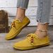 Retro Flat Shoes for Women Lace up Beaded Slip-On Comfortable plus Size Autumn New_vogvips.com