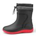 Single Shoe Midsole Waterproof Mouth Rain Boots 39-45_vogvips.com