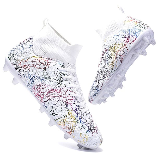 New football shoes High top camouflage broken nails children's professional training shoes_vogvips.com