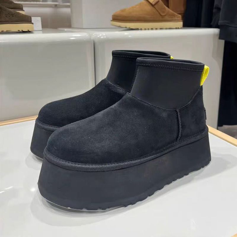 2025 Winter New Mini Dipu Women's Thick Bottom Increased Fur Integrated Snow Thickened Warm Cotton Shoes Short Boots_vogvips.com