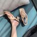 2025 Spring New Square Toe Post For Women, Outdoor Niche Style, Slip-On High Heel Thong Sandals_vogvips.com