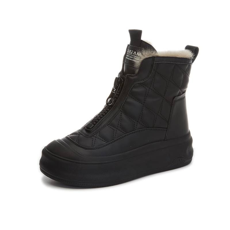 MingLiu High Top Velvet Women's Shoes 2025 Autumn And Winter New Thick Soled Single Shoes Casual Versatile White Shoes Women's Retro Board Shoes_vogvips.com