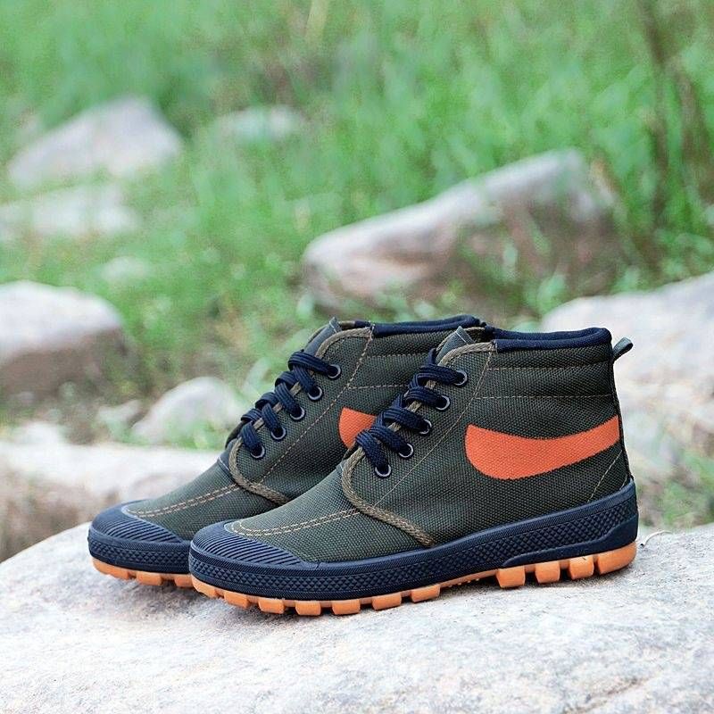 Work Shoes With High-top Design, Thickened Layer, Anti-slip Rubber Sole, Wear-resistant, Breathable And Single Type._vogvips.com