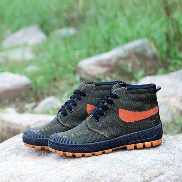 Work Shoes With High-top Design, Thickened Layer, Anti-slip Rubber Sole, Wear-resistant, Breathable And Single Type._vogvips.com