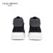 VICKI BROWN Men's Black Suede High-Top Sneakers, Comfortable Casual Platform Shoes_vogvips.com