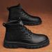 Martin Autumn 2023 New High-top British Style PU Mid-top Leather Shoes Men Black Work Boots Winter_vogvips.com